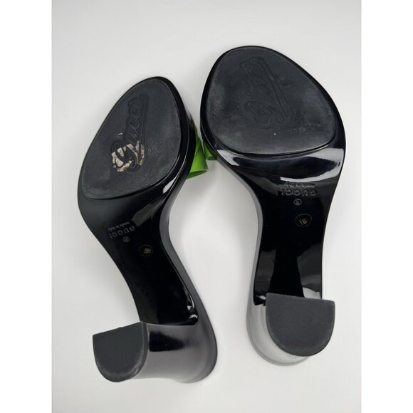 Gucci Horsebit Size 9,5/40 Green Patent Leather Heel Sandal - Picture 8 of 16